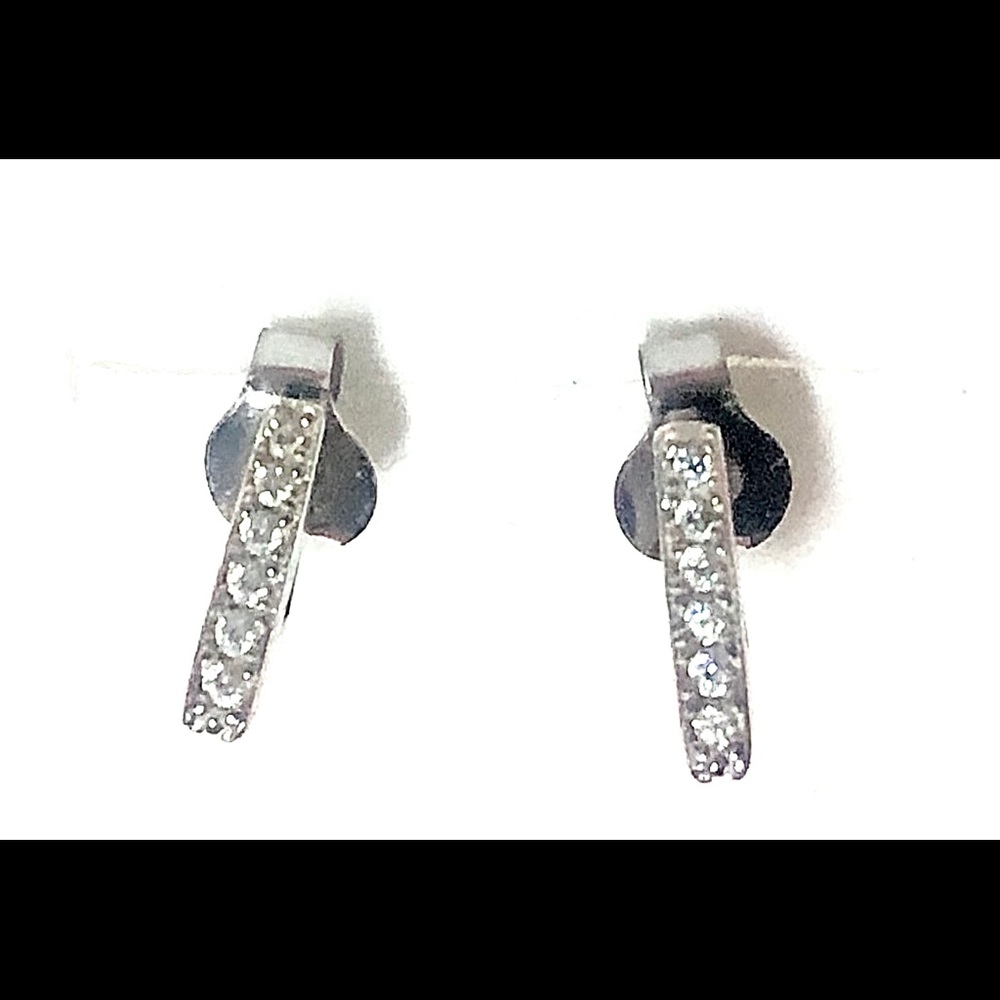 Small Sterling Silver Arrow Rhinestone Earrings.